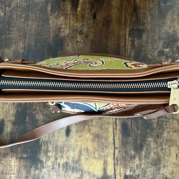 Spartina 449 leather & linen handbag - Picture 5 of 16